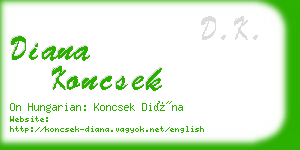 diana koncsek business card